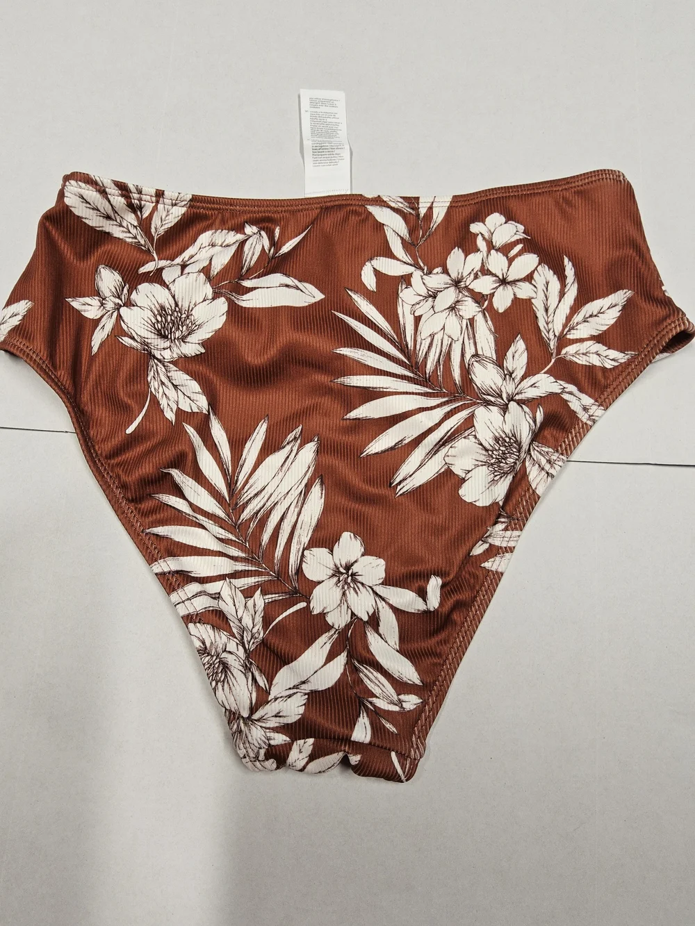 NWOT Cupshe Rust Floral High-Waist Bikini with Tankini - Picture 8 of 10